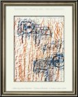 Max Ernst: Lithographie originale � T�tes d'aigles �, 1962, imprim�e en bleu, orange et ocre chez Mourlot
