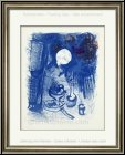 Marc Chagall: � Nature morte bleue � 1957, Lithographie originale, nature morte aux fruits - arts graphiques