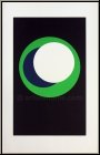 Genevi�ve Claisse: � Cercles � sur fond noir, Denise Ren�, S�rigraphie originale sign�e, 1967 - Art cin�tique