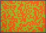 Fran�ois Morellet: S�rigraphie �Carr�s� orange vert, 1971, Prix r�duit