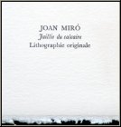 Joan Miro: � Jaillie du calcaire � pour pour � Souvenirs et portraits d'artistes � Lithographie originale 1972