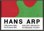 Jean Arp (Hans Arp): Affiche Erker Galerie St. Gallen, 1966, cachet de la succession, Lithographie originale