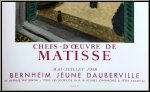 Henri Matisse: Affiche originale � Chefs-d'oeuvre � 1958, Bernheim Jeune Dauberville, lithographie par Mourlot