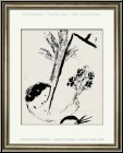 Marc Chagall: �Le bouquet � la main� Auto-portrait de l'artiste, Lithographie originale, 1957- �uvre grav�
