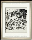 Marc Chagall: Le village - Auto-portrait, Lithographie originale, 1957