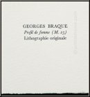 Georges Braque: Lithographie originale �Profil de femme� 1955, Mourlot