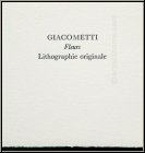 Alberto Giacometti: Lithographie originale �Fleurs� Souvenirs et portraits d'artistes, Mourlot - �uvre grav�