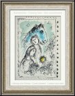 Marc Chagall: � Cheval bleu au Couple � 1982, Lithographie originale, Hommage � Aim� and Marguerite Maeght