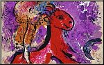 Marc Chagall: L'�cuy�re au cheval rouge 1957, Lithographie originale sur le th�me du cirque | �uvre graphique
