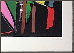 Andr� Lanskoy: Composition abstraite sur noir, lithographie sign�e