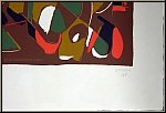 Andr� Lanskoy: Lithographie abstraite sur fond brun, 1967, sign�e, dat�e et annot�e ��preuve d’artiste� au cra
