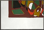 Andr� Lanskoy: Lithographie abstraite sur fond brun, 1967, sign�e, dat�e et annot�e ��preuve d’artiste� au cra