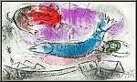 Marc Chagall: � Le Poisson bleu � 1957 Lithographie originale, Mourlot